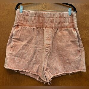 New In Rusty Reddish Super High Waisted Casual Shorts Pockets Cotton Size Large